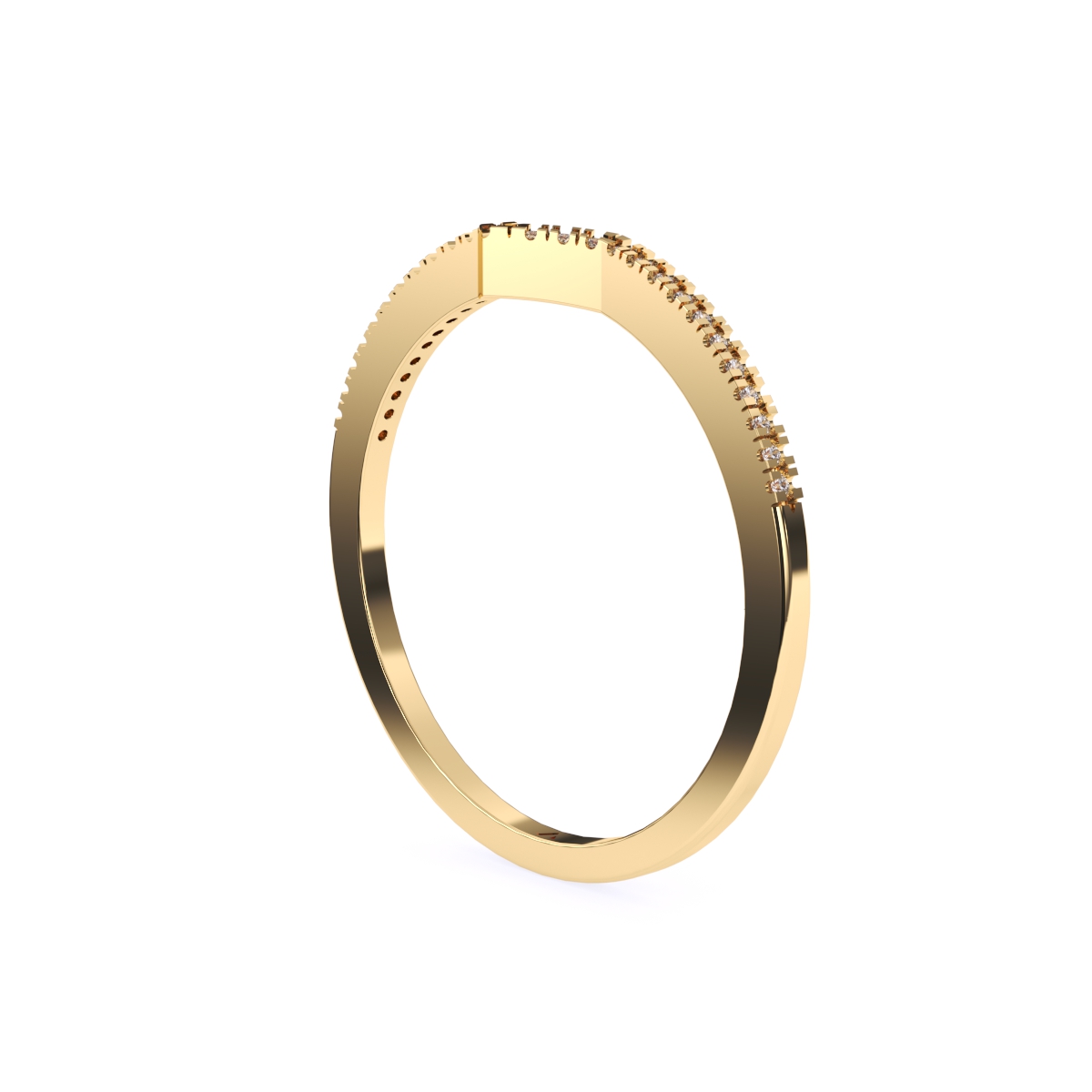 Fancy V Shape Diamond Wedding Band